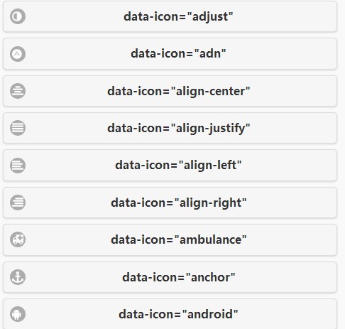 jQuery Mobile Icon Pack